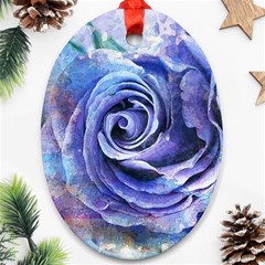 Watercolor-rose-flower-romantic Ornament (oval) by Sapixe