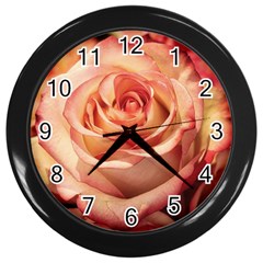 Roses-flowers-rose-bloom-petals Wall Clock (black) by Sapixe