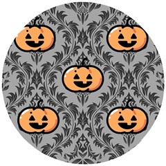 Pumpkin Pattern Wooden Puzzle Round by NerdySparkleGoth