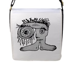 Weird Fantasy Creature Drawing Flap Closure Messenger Bag (l) by dflcprintsclothing