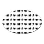 Athletic Running Graphic Silhouette Pattern Oval Magnet Front