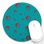 Red Drops Round Mousepads Front