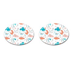 Funny Dinosaurs Kids Cufflinks (oval) by SychEva