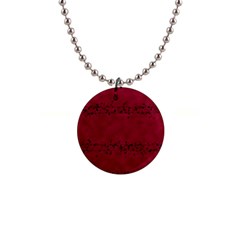 Black Splashes On Red Background 1  Button Necklace by SychEva