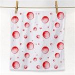 Red Drops On White Background Face Towel Front