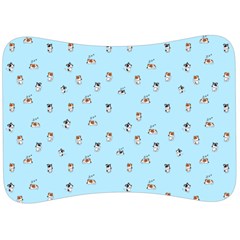 Cute Kawaii Dogs Pattern At Sky Blue Velour Seat Head Rest Cushion by Casemiro