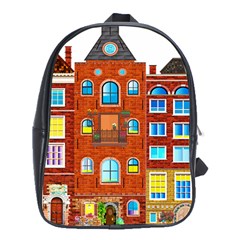 Town-buildings-old-brick-building School Bag (xl) by Sudhe