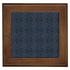 Blue Stripes On Dark Background Framed Tile by SychEva