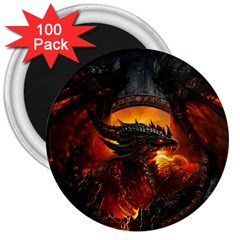 Dragon Fire Fantasy Art 3  Magnets (100 Pack) by Sudhe