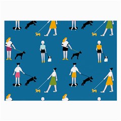 Girls Walk With Their Dogs Large Glasses Cloth (2 Sides) by SychEva