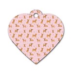 Cute Chihuahua With Sparkles On A Pink Background Dog Tag Heart (One Side) Front