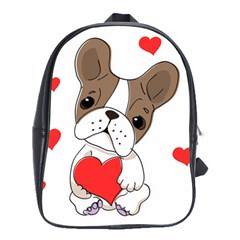 French Bulldog Hearts School Bag (large) by SomethingForEveryone