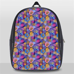 Multicolored Circles And Spots School Bag (large) by SychEva