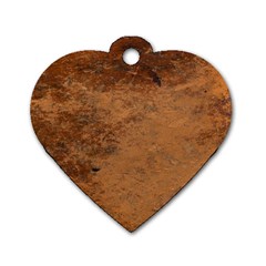 Aged Leather Dog Tag Heart (two Sides) by skindeep