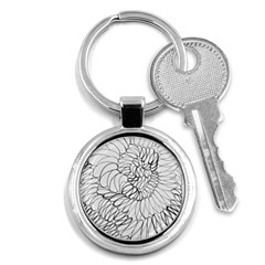 Mono Swirls Key Chain (round) by kaleidomarblingart