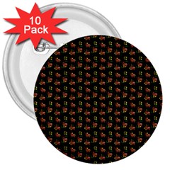 Cute Deer Pattern Black 3  Buttons (10 Pack)  by snowwhitegirl