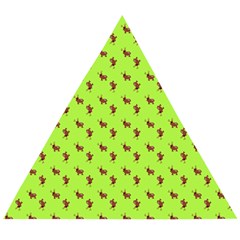 Kawaii Cute Deer Green Wooden Puzzle Triangle by snowwhitegirl