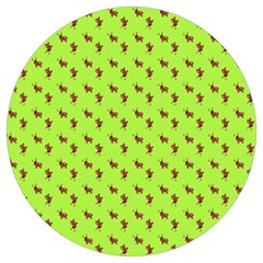 Kawaii Cute Deer Green Round Trivet by snowwhitegirl