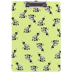 Black And White Vector Flowers At Canary Yellow A4 Clipboard by Casemiro