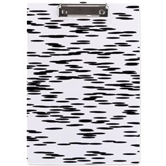 Black And White Abstract Pattern, Ovals A4 Clipboard by Casemiro