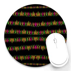 Candle Lights In Warm Cozy Festive Style Round Mousepads by pepitasart