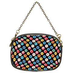 Multicolored Donuts On A Black Background Chain Purse (two Sides) by SychEva