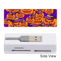 Purple And Orange Pumpkins, Crazy Halloween Pattern, Jack O  Lantern Memory Card Reader (stick) by Casemiro