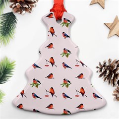 Bullfinches Sit On Branches Christmas Tree Ornament (two Sides) by SychEva