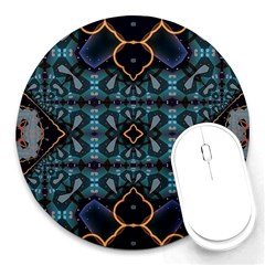 Blue Pattern Round Mousepads by Dazzleway