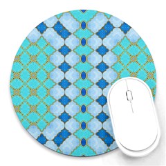 Turquoise Round Mousepads by Dazzleway