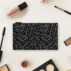 Black And White Modern Intricate Ornate Pattern Cosmetic Bag (small) by dflcprintsclothing