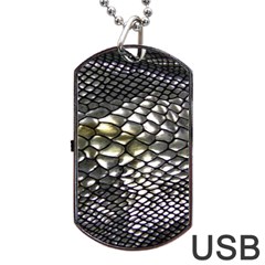 Snake Skin Dog Tag Usb Flash (two Sides) by Sparkle