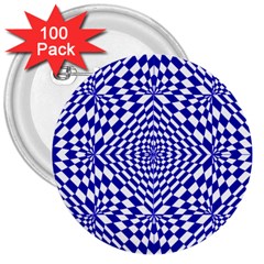 Illusion Waves Pattern 3  Buttons (100 Pack)  by Sparkle