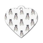 Cute Husky Puppies Dog Tag Heart (Two Sides) Back