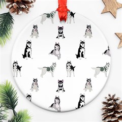 Husky Dogs Ornament (round) by SychEva