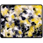 Black, Gray And Yellow Swirls  Double Sided Fleece Blanket (Medium)  58.8 x47.4  Blanket Front