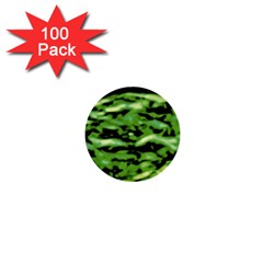 Green  Waves Abstract Series No11 1  Mini Buttons (100 Pack)  by DimitriosArt