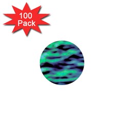 Green  Waves Abstract Series No6 1  Mini Buttons (100 Pack)  by DimitriosArt