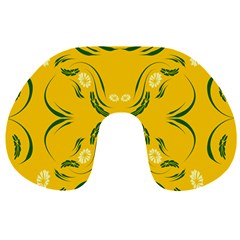 Floral Folk Damask Pattern Fantasy Flowers Floral Geometric Fantasy Travel Neck Pillow by Eskimos