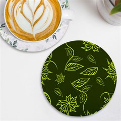 Folk Flowers Print Floral Pattern Ethnic Art Uv Print Round Tile Coaster by Eskimos