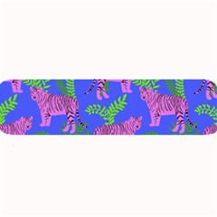 Pink Tigers On A Blue Background Large Bar Mats by SychEva