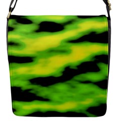 Green  Waves Abstract Series No12 Flap Closure Messenger Bag (s) by DimitriosArt