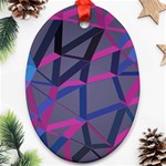 3d Lovely Geo Lines Oval Ornament (Two Sides) Back