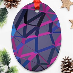 3d Lovely Geo Lines Ornament (oval) by Uniqued