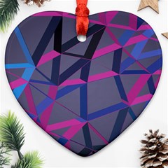 3d Lovely Geo Lines Heart Ornament (two Sides) by Uniqued