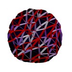 3d Lovely Geo Lines Vii Standard 15  Premium Flano Round Cushions Front