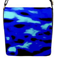 Blue Waves Abstract Series No11 Flap Closure Messenger Bag (s) by DimitriosArt