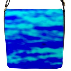 Blue Waves Abstract Series No12 Flap Closure Messenger Bag (s) by DimitriosArt