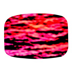 Red  Waves Abstract Series No15 Mini Square Pill Box by DimitriosArt