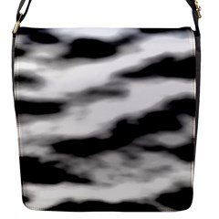 Black Waves Abstract Series No 2 Flap Closure Messenger Bag (s) by DimitriosArt